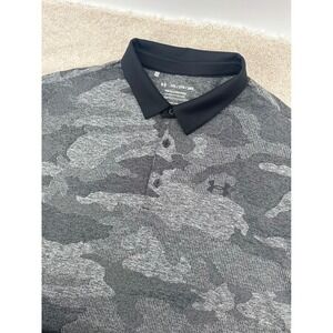Under Armour Shirt The Playoff Polo Mens 2XL Gray Camo Golf Jacquard Performance